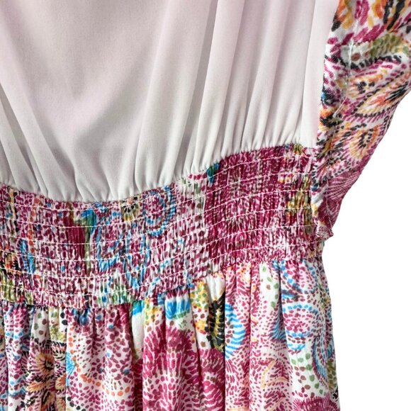 Marissa Olivia Floral Maxi Dress Sleeveless Tiered Bodice Multicolor Size M - Picture 6 of 7